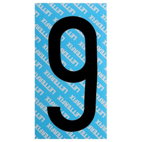 Número de adhesivo negro Serie T80 9 Letterfix