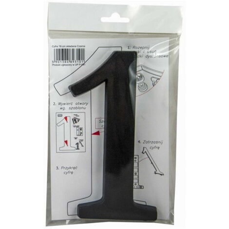 Número de casa 1 negro 19 cm