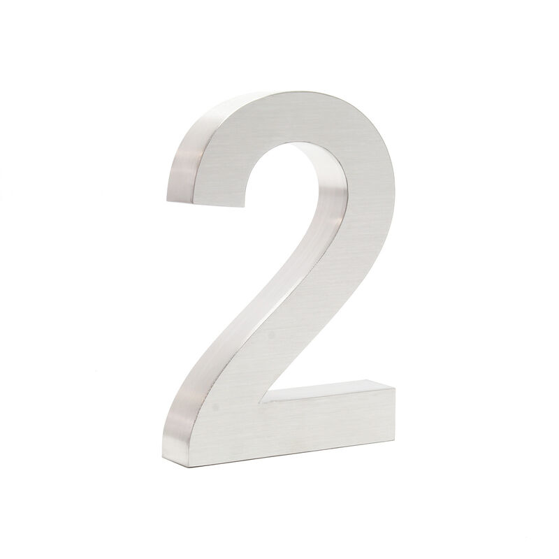 

Número de casa '2' 3D Acero inoxidale 20cm Arial Resistente intemperie y corrosión Material montaje