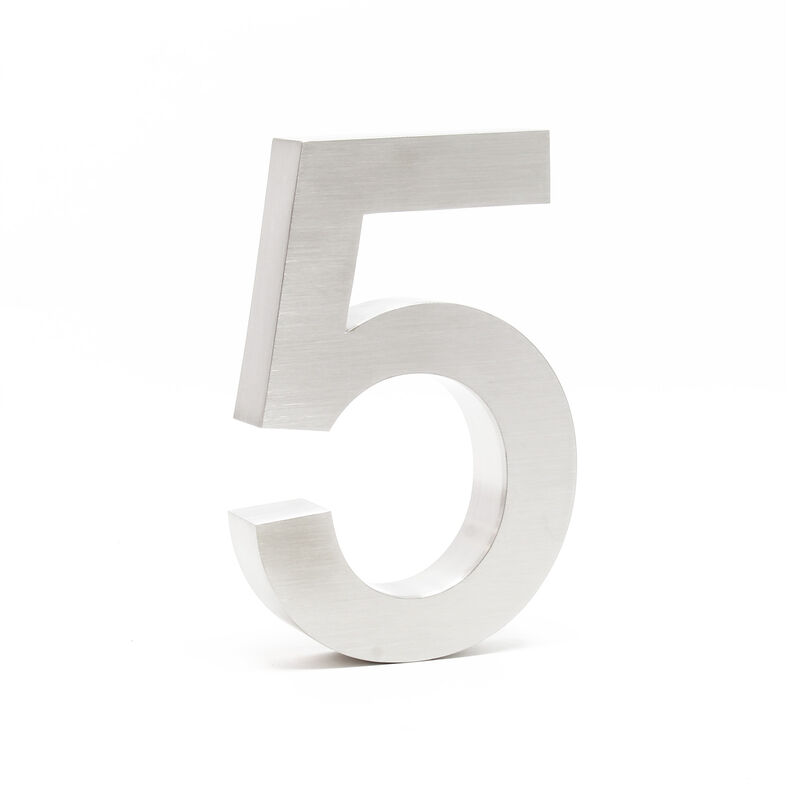 

Número de casa '5' 3D Acero inoxidale 20cm Arial Resistente intemperie y corrosión Material montaje