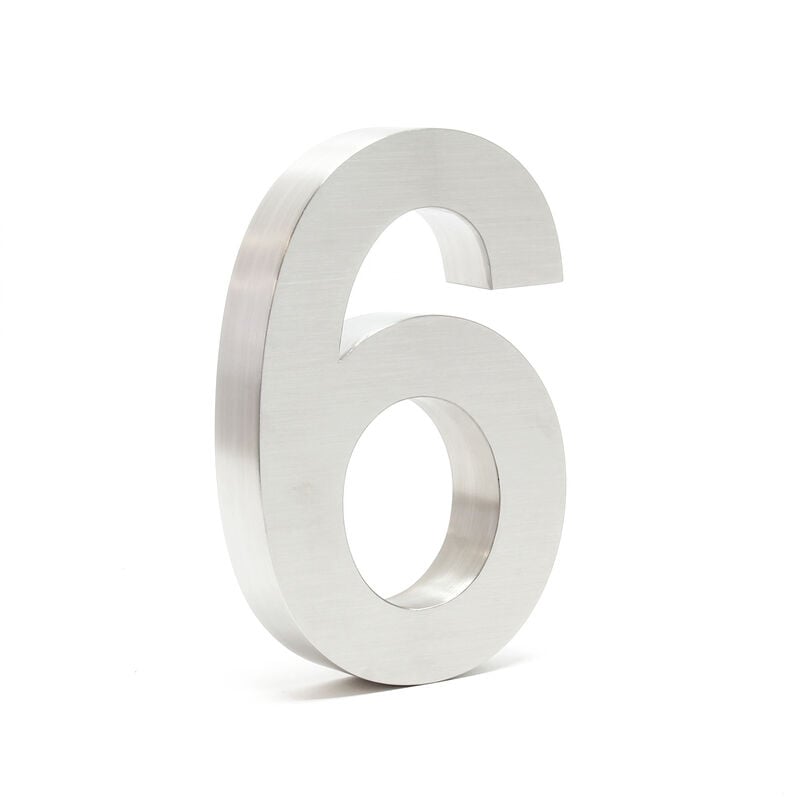 

Número de casa '6' 3D Acero inoxidale 20cm Arial Resistente intemperie y corrosión Material montaje
