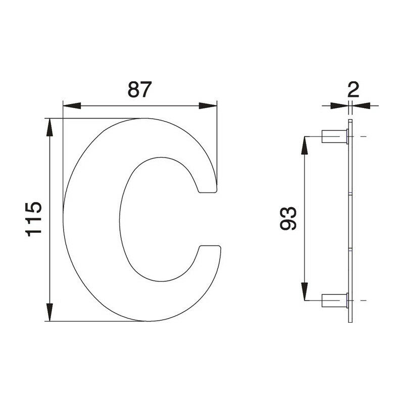 

Número de casa letra c VA ma 110 mm B.87 mm - EDI