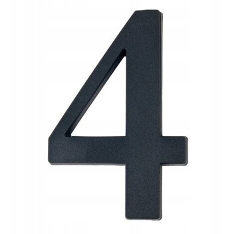 Numéro de maison 4 noir 19 cm