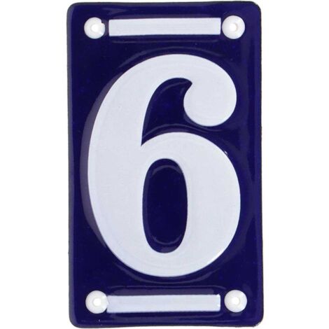 Numéro de maison en fer émaillé Chiffre 6