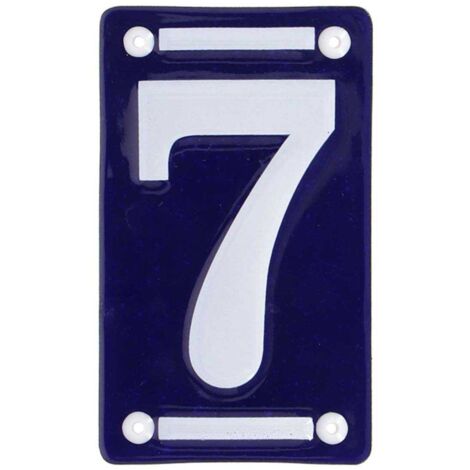Numéro de maison en fer émaillé Chiffre 7