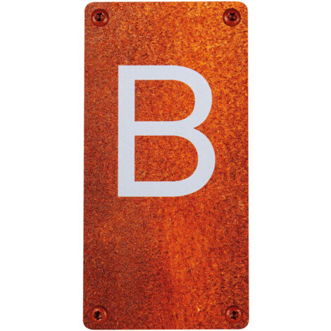 Numéro de maison - Lettre B - effet acier rouillé - 4391489