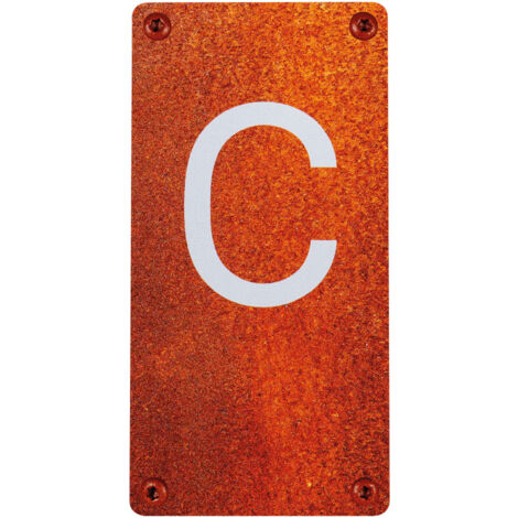 Numéro de maison - Lettre C - effet acier rouillé - 4391496