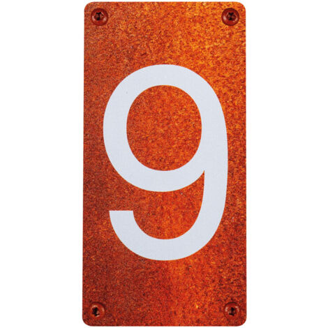 Numéro de maison - N°9 - effet acier rouillé - 4391441
