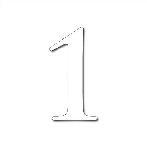 Numéro de Maison Plexigglas Noir ou Blanc.- Chiffre 1 - Hauteur de 5 cm