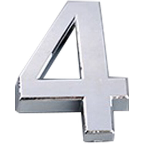 Numéro de porte 5 cm avec base auto-adhésive ABS moulé par injection, panneau numérique galvanisé, numéro de maison argenté [4]