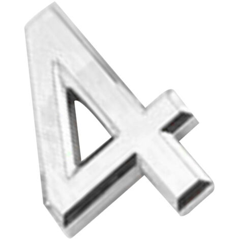 Numéro de porte autocollant en plastique argenté/doré