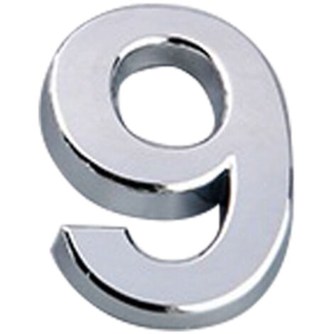 Numéro de porte de 5 cm avec base auto-adhésive ABS moulé par injection, panneau numérique galvanisé, numéro de maison argenté [9]
