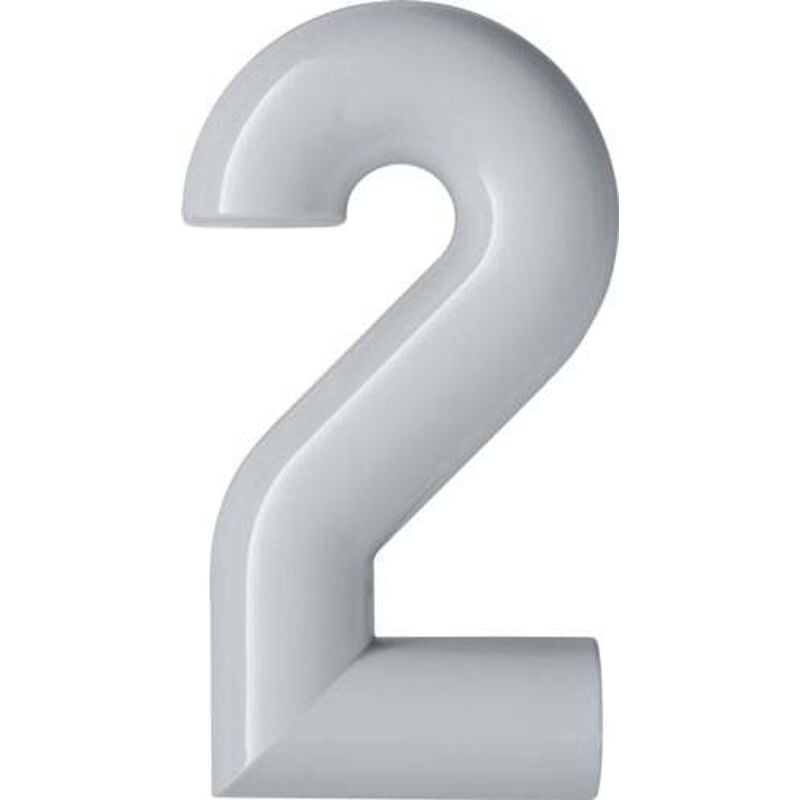 Numéro de maison chiffre 2 spécial polyamide 99 blanc pur 165mm D.33mm - 702.165.2 99 - Hewi