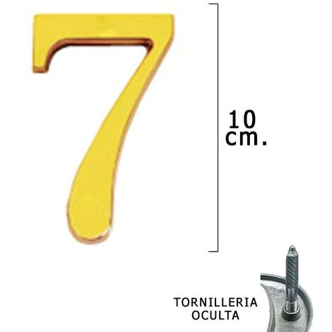 numero latón 7 10 cm. con tornilleria oculta (blister 1 pieza)