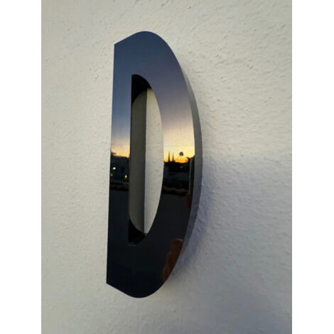 Numéro résidentiel, Acier inoxydable Monaco 20 cm 3d A