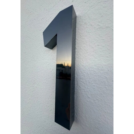 Numéro résidentiel, Acier inoxydable Monaco 20 cm 3d A
