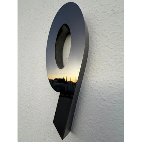 Numéro résidentiel, Acier inoxydable Monaco 20 cm 3d A