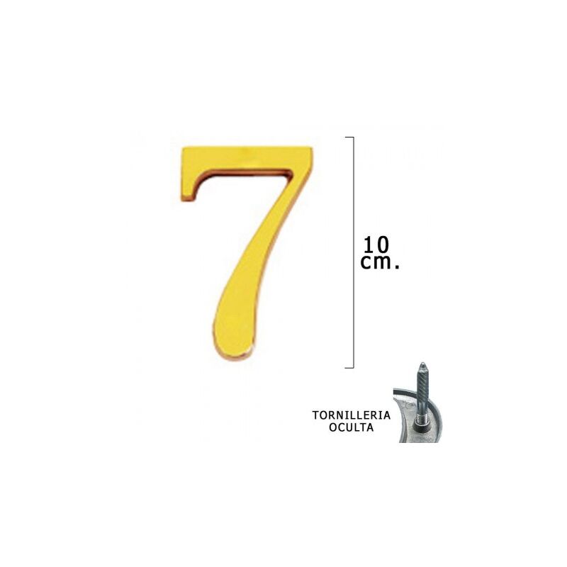 

Numero latón '7' 10 cm. con tornilleria oculta (blister 1 pieza)