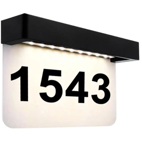 Numéros de maison extérieurs avec éclairage LED solaire