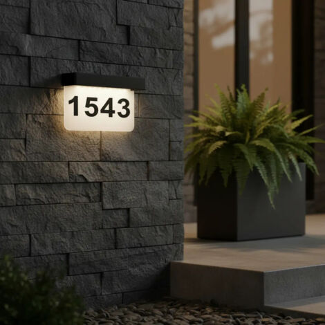 Numéros de maison extérieurs avec éclairage solaire LED