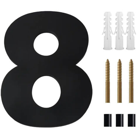Numéros de maison résidentiels 3D, hauteur 20 cm, Arialblack