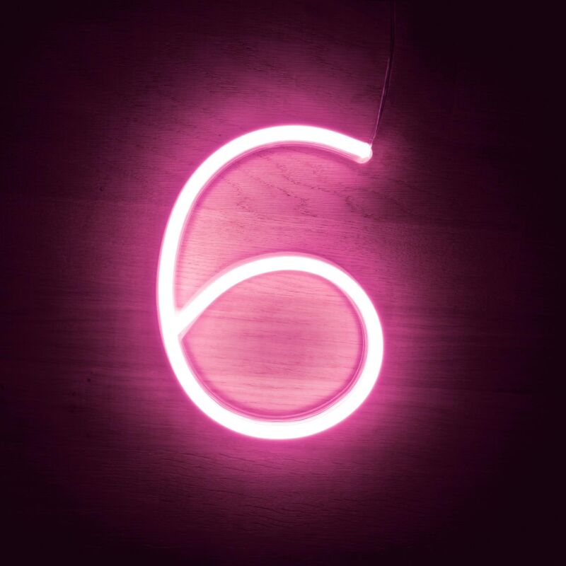 

Números y Símbolos Neón LED Rosa 6 Rosa - 6 Rosa