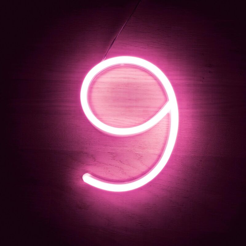 

Números y Símbolos Neón LED Rosa .9 Rosa - 9 Rosa