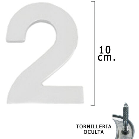 Nummer "2" Wolfpack, mattsilber, 10 cm + Schrauben, Blisterverpackung mit 1 Stück