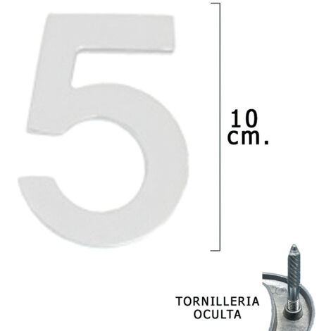 Nummer "5" Wolfpack, mattsilber, 10 cm + Schrauben, Blisterverpackung mit 1 Stück