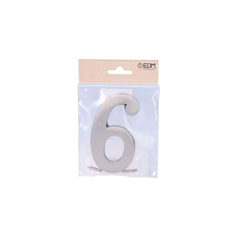 Nummer 6 nickel matt 10cm unsichtbare Befestigung