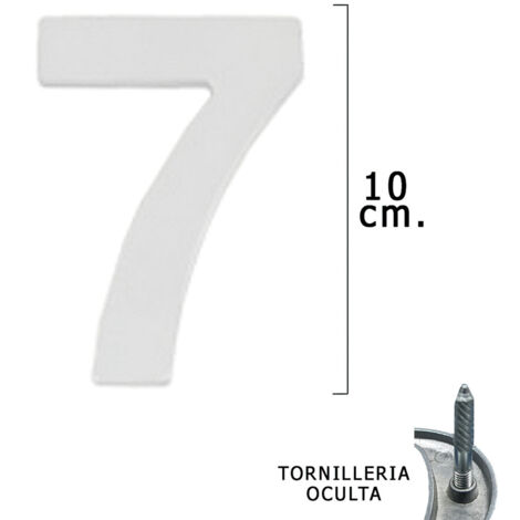 Nummer "7" Wolfpack, mattsilber, 10 cm + Schrauben, Blisterverpackung mit 1 Stück