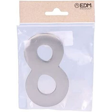 Nummer 8 nickel matt 10cm unsichtbare Befestigung