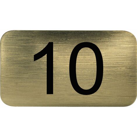 Nummernschild selbstklebend, 35 x 20 mm, Type 10, Kunststoff gold metallic