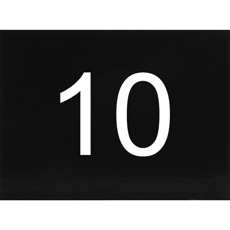 Nummernschild selbstklebend, 40 x 30 mm, Type 10, Kunststoff schwarz glänzend