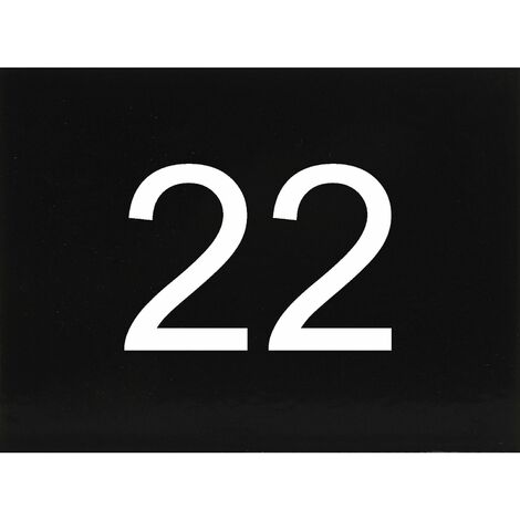 Nummernschild selbstklebend, 40 x 30 mm, Type 22, Kunststoff schwarz glänzend