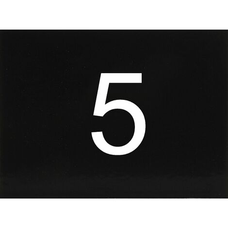 Nummernschild selbstklebend, 40 x 30 mm, Type 5, Kunststoff schwarz glänzend