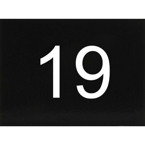 Nummernschild selbstklebend, 40 x 30 mm, Type19, Kunststoff schwarz glänzend