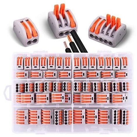 [NUNCA USADO] 60 piezas Conectores eléctricos con palanca de control, 20 piezas 2 entradas, 30 piezas 3 entradas, 10 piezas 5 entradas Blanco (2/3/5)