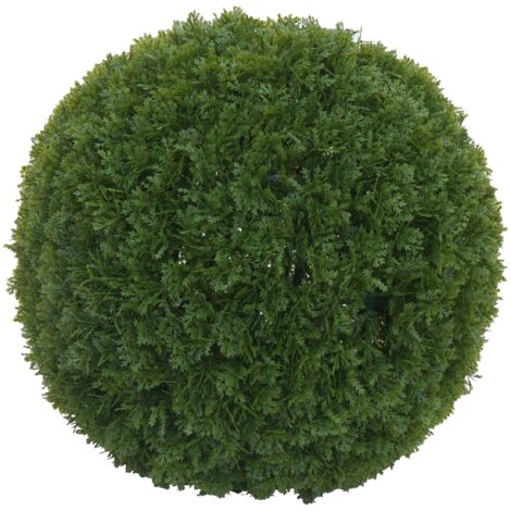[NUNCA USADO] Arbusto artificial HHG-595, bola de tuya Planta decorativa Planta artificial Árbol de la vida artificial, exterior, polietileno Ø 32 cm