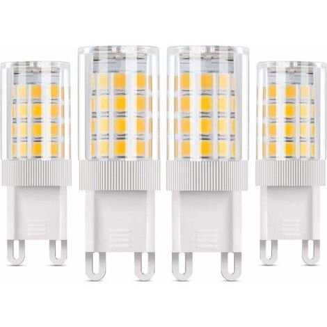 [NUNCA USADO] Bombilla LED G9, 5 W equivalente a lámparas halógenas de 50 W, paquete de 4, luz blanca cálida de 3000 K, ángulo de haz de 360°, CA 85-220 V, 360 lm, no regulable.