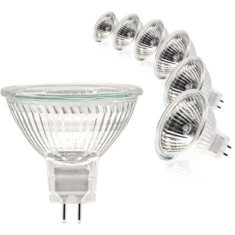 [NUNCA USADO] Bombillas halógenas, foco MR16, 12 V, 35 W, GU5.3, regulable, 2 pines, luz blanca cálida de 2700 K, paquete de 6 [Clase energética G]
