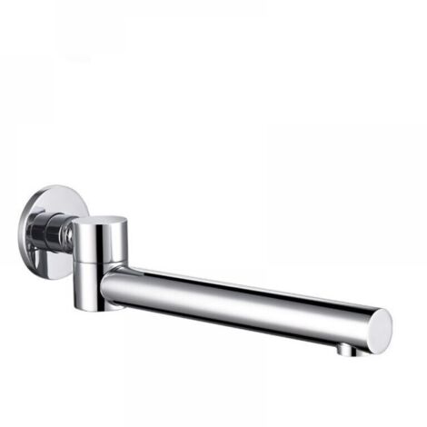 [NUNCA USADO] Caño de bañera, giratorio 180°, caño de bañera, latón, plegable, boquilla redonda, grifo, caño de bañera, montaje en pared, caño de bañera, grifo, G1/2, cromo