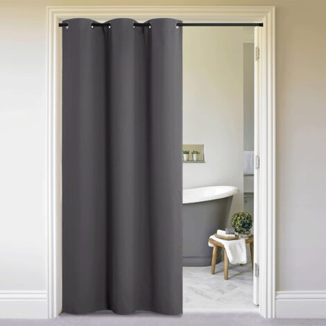 [NUNCA USADO] Cortinas opacas de 132 x 160 cm para dormitorio, 2 paneles, insonorizadas y con aislamiento térmico, con ojales para sala de estar, color gris