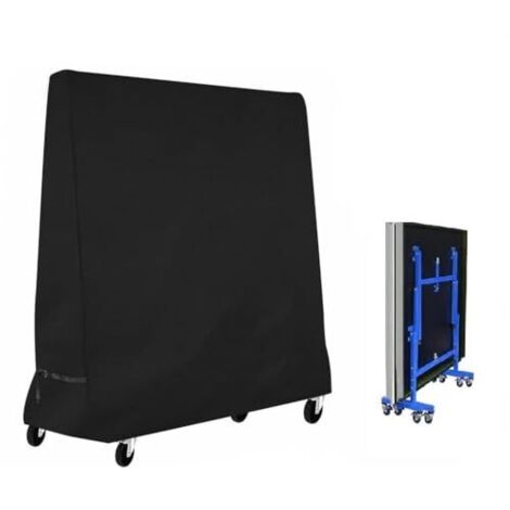[NUNCA USADO] Funda para mesa de ping pong de exterior, resistente al desgarro, impermeable y a prueba de viento, funda protectora impermeable para mesa de ping pong, negra, 185 x 70 x 165 cm