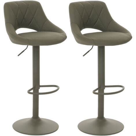 [NUNCA USADO] Juego de 2 taburetes de bar HHG-920, taburete de bar taburete de mostrador, reposapiés giratorio, imitación de cuero metal, verde