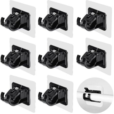 [NUNCA USADO] Juego de 8 soportes para barra de cortina, sin perforaciones, autoadhesivos, aptos para cocina, cortinas, baño y dormitorio.