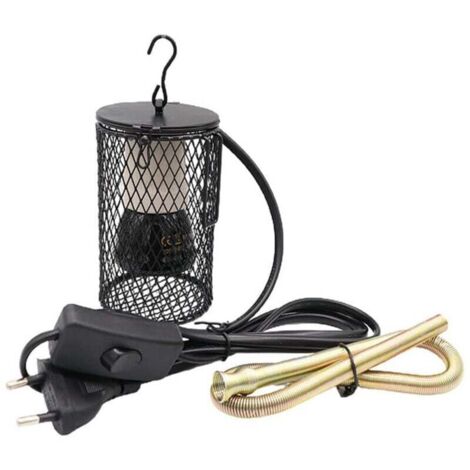 [NUNCA USADO] Lámpara de calor de cerámica para reptiles con protección, luz infrarroja para tortugas, lagartos, serpientes y dragones barbudos, 100 W