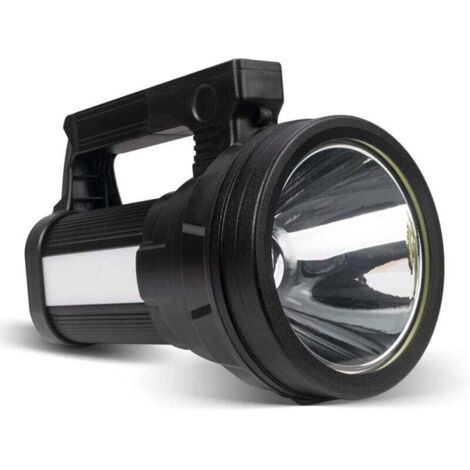 [NUNCA USADO] Linterna LED ultrapotente, recargable, 12 000 mAh, resistente al agua IPX4, USB para camping, senderismo, emergencias y cortes de luz.