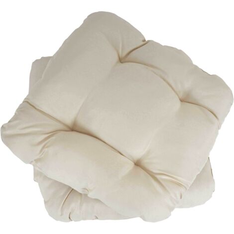 [NUNCA USADO] Lote de 2 cojines de asiento Dublín, cojín de silla 41x38x8cm, crema