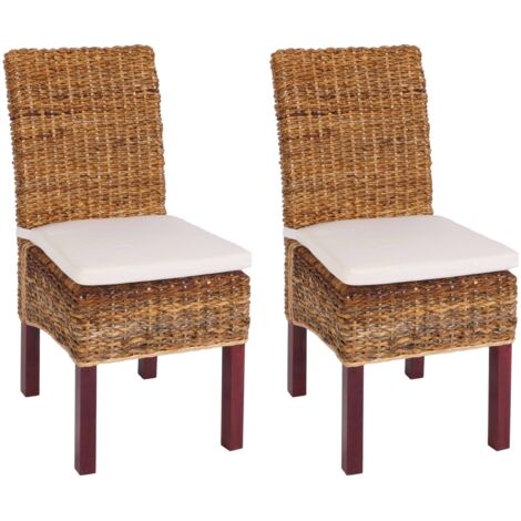 [NUNCA USADO] Lote de 2 sillas de comedor silla de mimbre M69 silla BALI mimbre plátano, light, con cojín